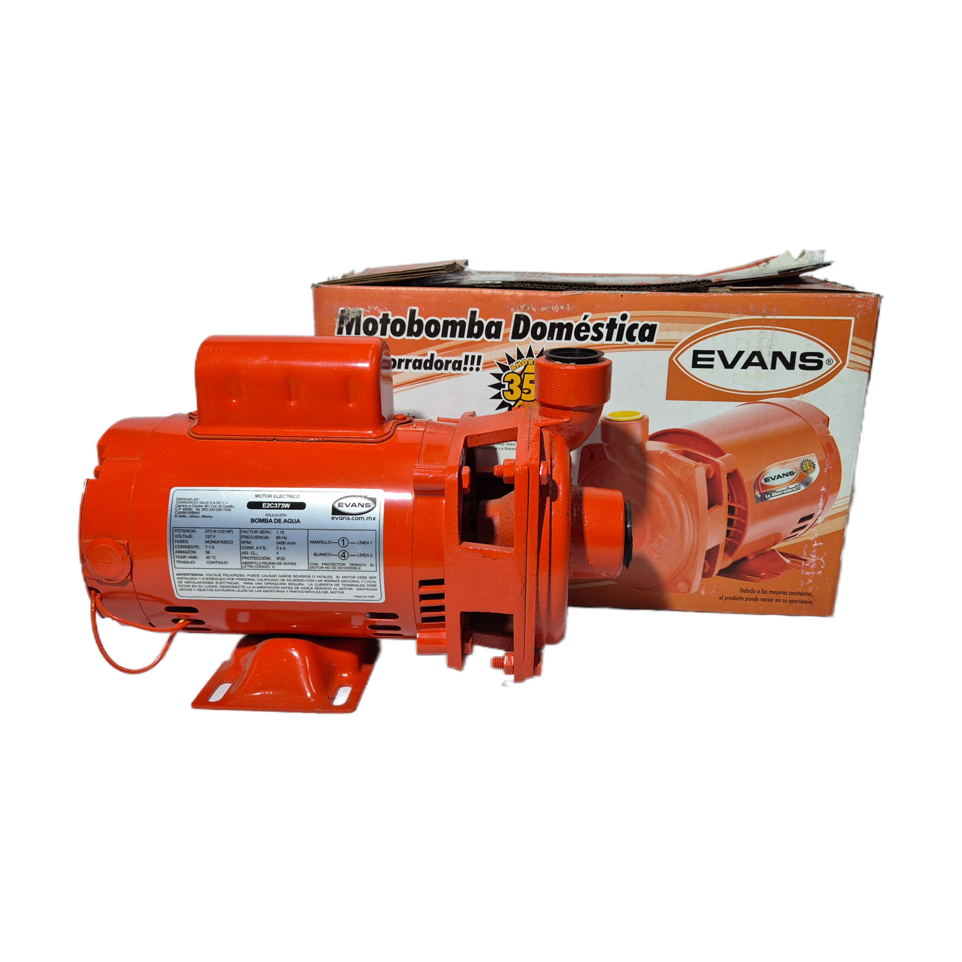 Bomba centrifuga marca EVANS 1/2 HP